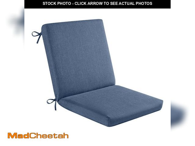 Lot 74-12584703 - Hampton Bay 20 in. x 17 in. CushionGuard One Piece Midback Outdoor Dining Chair Cushion in Lake Twis...