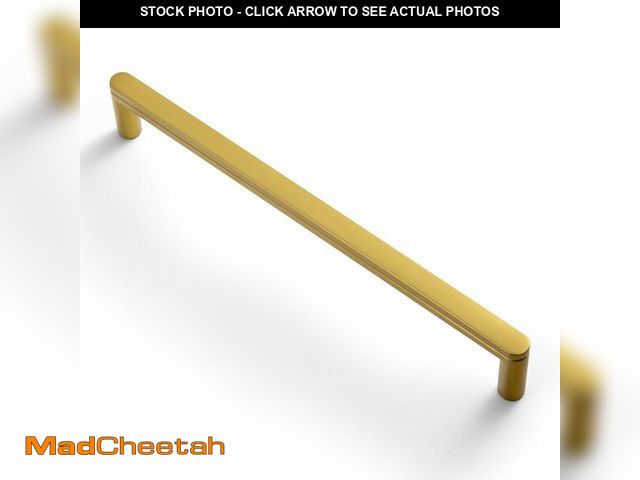 Lot 74-14426735 - Goo-Ki 6 Pack 7 9/16 Inch Bruhed Gold Cabinet Pull Handle Ã¢â¬â Decorative Grooved Texture &amp; ...