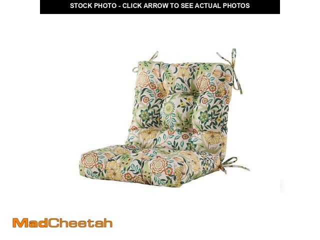 Lot 74-13769183 - BLISSWALK Outdoor Chair Cushion Tufted/Seat and Back Floral Patio Furniture Cushion with Tie In Invi...