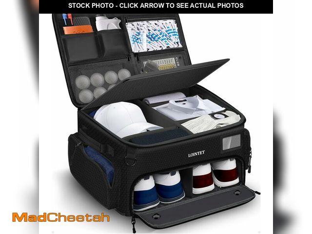 Lot 74-13627199 - LOINTET Golf Trunk Organizer, Waterproof Car Golf Locker with Separate Ventilated Compartment for 2 ...