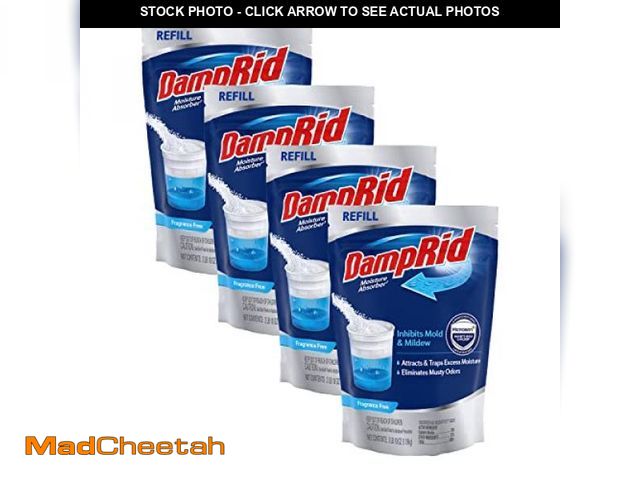 Lot 74-12136872 - DampRid Refill Bag, 42 oz., 4-Pack - Fragrance Free Moisture Absorbers for Rooms with Excess Humidit...