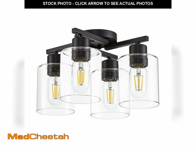 Lot 74-14379677 - DIDUIO Kitchen Lighting Fixtures Ceiling, Black Semi Flush Mount Ceiling Light, 4 Light Kitchen Ligh...