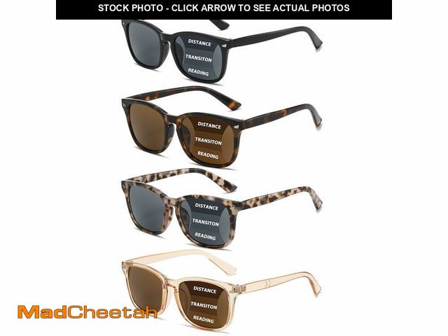 Lot 74-14213062 - RLOZRN 4 Pack Progressive Reading Sunglasses for Women Men, No Line Square Multifocal Sun Readers UV...
