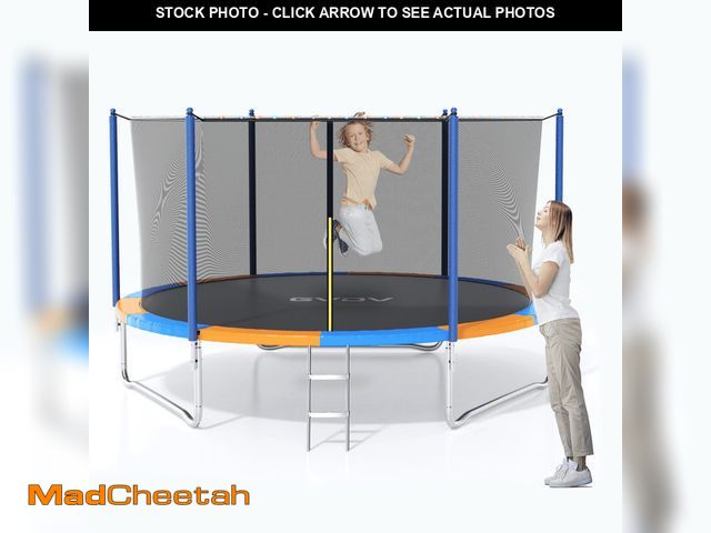 Lot 74-12679591 - GVDV Outdoor Trampoline, 10' Backyard Recreational Trampoline with Enclosure for Kids &amp; Adults -...