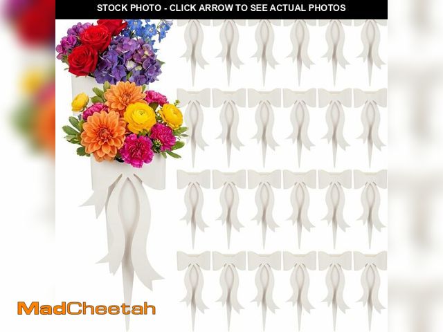 Lot 74-13951749 - Lerheedi 24 Pcs Flower Bouquet Holder Mother's Day Single Rose Bow Theme Bags DIY Flower Wrapping Pa...