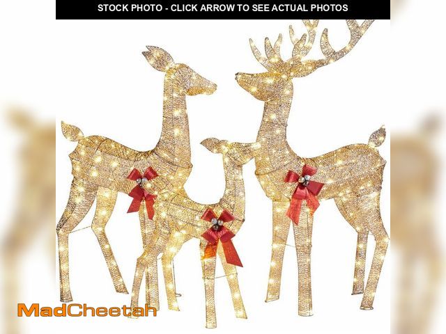 Lot 74-13041086 - (MISSING PLUG) Yaheetech 3-Piece Christmas Reindeer Set 5ft Lighted Outdoor Christmas Decoration w/ ...