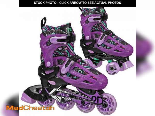 Lot 74-11856842 - Roller Derby Falcon 2-in-1 Combo Quad and Inline Skates for Kids, Adjustable Sizing - USED