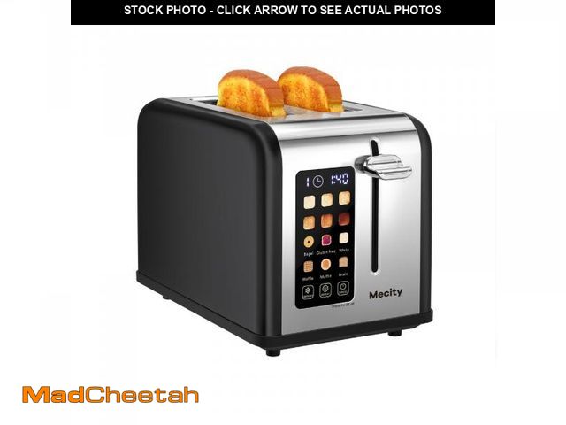 Lot 74-11553421 - Mecity 2 Slice Touch Screen Toaster, 1.5" Wide Slot, Stainless Steel Smart Toaster for Bagels, Muffi...