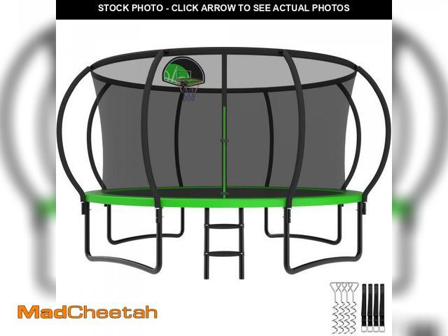 Lot 74-11644135 - (MISSING SPRINGS,HARDWARE,LADDER ) YORIN Trampoline, 12FT Trampoline for Adults and Kids, 1200LBS Tr...