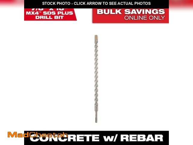 Lot 74-13778942 - Milwaukee 7/8 in. x 18 in. 4-Cutter SDS-PLUS Carbide Drill Bit - UNUSED