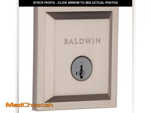 Lot 74-12389936 - Baldwin Square Satin Nickel Low Profile Single Cylinder Deadbolt Featuring SmartKey Security - UNUSE...