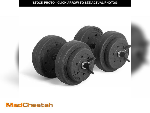 Lot 74-12543903 - CAP Barbell 40-Pound Adjustable Cement Dumbbell Set - Versatile Vinyl Coated Weights for Home Gym Ex...