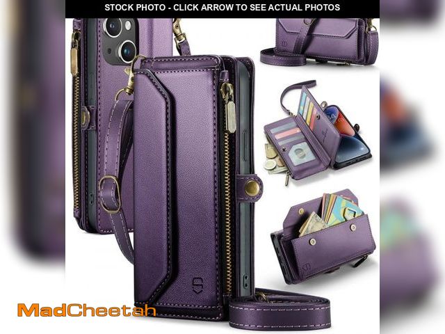Lot 74-12313326 - Strapurs Wallet Case Compatible with iPhone 14 Plus RFID Blocking 10-Card Holder Soft PU Leather Mag...