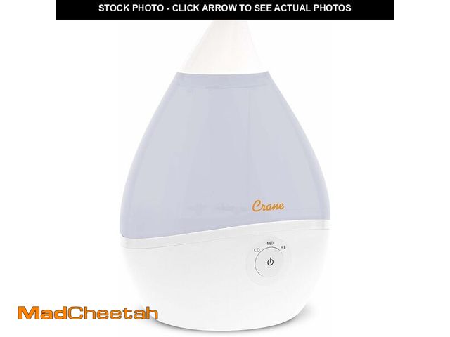 Lot 74-13041948 - Crane Teardrop Ultrasonic Cool Mist Humidifier for Baby Nursery, 0.5 Gallon, Adjustable Settings, Es...