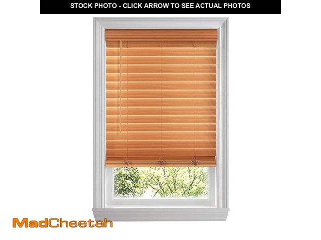 Lot 74-14589435 - Home Decorators Collection Chestnut Cordless Premium Faux Wood blinds with 2.5 in. Slats - 35 in. W ...