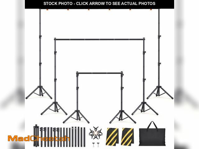 Lot 74-13709541 - Eocnrhe Backdrop Stand Kit - 6 Widths, 10x7.5ft Adjustable Background Stand for Parties &amp; Studio...