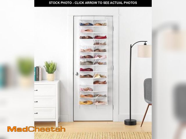 Lot 74-12137377 - Whitmor Over The Door Shoe Shelves - 26 Sections - White - UNUSED