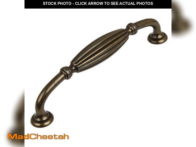 Lot 74-14222869 - GlideRite 5 in. Center-to-Center Antique Brass Fluted Cabinet Pulls (10-Pack) - UNUSED