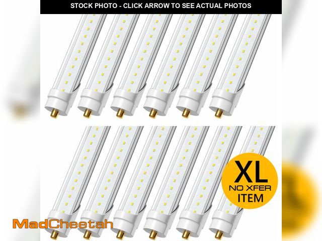 Lot 74-13072734 - ONLYLUX 8 Foot Led Lights, T8 96" 45Watt FA8 Single Pin LED Shop Lights 5850LM, Ballast Bypass, 6000...