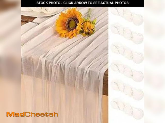 Lot 74-12125021 - DeZerlor Ivory White Cheesecloth Table Runner 6 Pack Summer Sheer White Cheese Cloth Table Runners B...