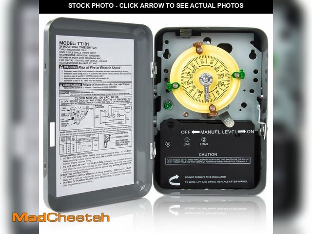 Lot 74-13548955 - T101 Mechanical Timer Switch, 120V 40A SPST, 2HP for Outdoor Light Timer, Water Heater, HVAC &amp; P...