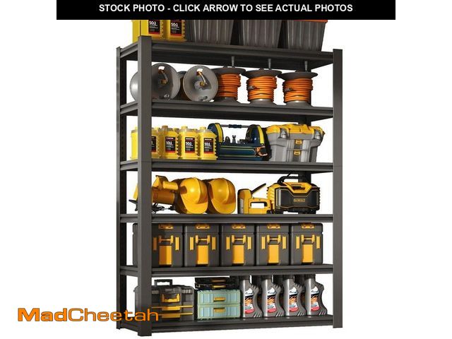 Lot 74-14280008 - Huluwat 6-Shelf Steel Heavy Duty Freestanding Garage Storage Shelving Unit in Black (48 in. W x 84 i...