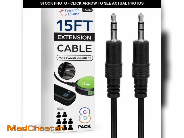 Lot 74-13575199 - Teacher's Choice Light Up Game Buzzer System, 15 Ft Extension Cables for Game Buzzer System 8-Pack -...