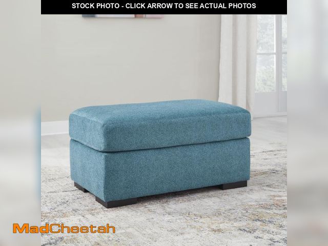 Lot 74-12241204 - Roundhill Furniture Clareen Upholstered Ottoman, Teal - UNUSED