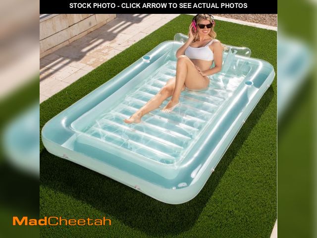 Lot 74-12442356 - SLOOSH Inflatable Tanning Pool Lounger Float, 85" x 57" Extra Large Pool Floats Adult with Pillow, 4...