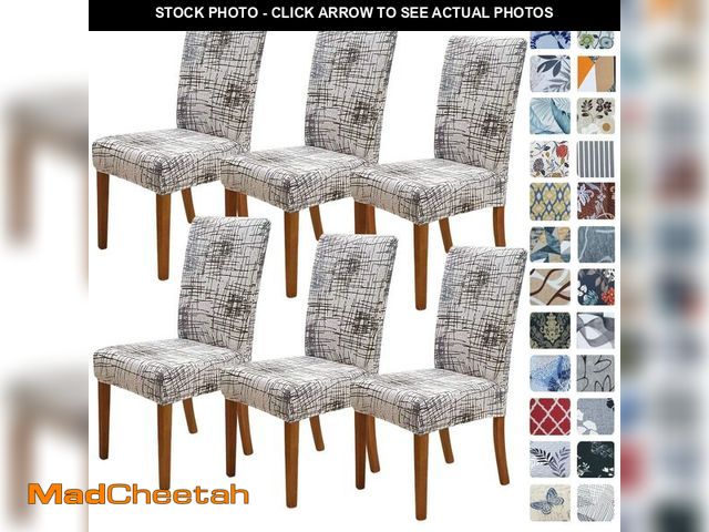 Lot 74-12705998 - SPRINGRICO Chair Covers for Dining Room 6 Pack, Stretch Dining Chair Cover, Washable Spandex Kitchen...