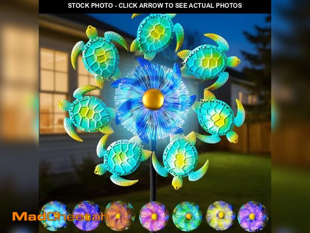 Lot 74-11550444 - GIBMIDSER Sea Turtle Solar Wind Spinner for Yard and Garden,51 Inch Color Changing Garden Stake LED ...