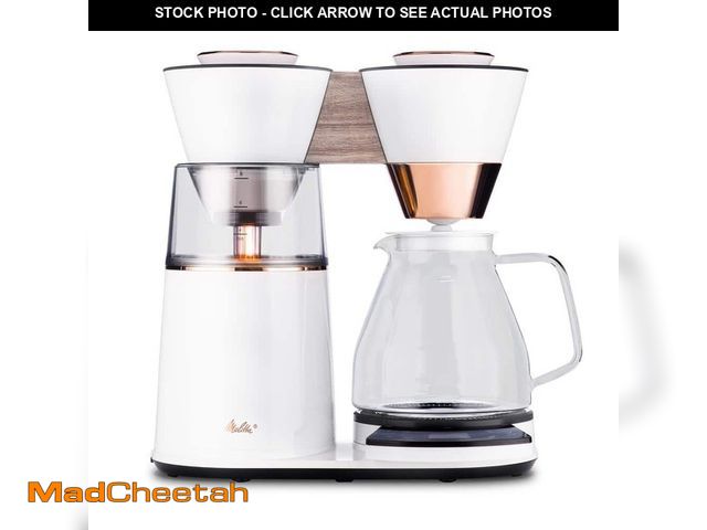 Lot 74-12558037 - (MISSING COFFEE POT) Melitta Vision 12-Cup Luxe Drip Coffee Maker with Revolving Dashboard Copper Wh...