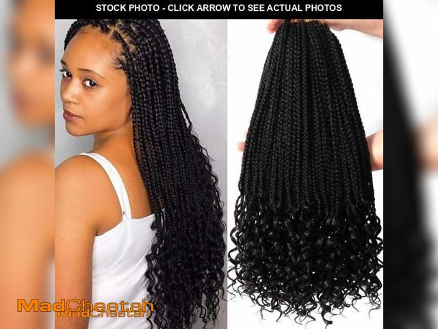 Lot 74-11974064 - 7 Packs 14 Inch Boho Goddess Box Braids Crochet Hair for Black Women (1B#, 14 Inch (Pack of 7)) - US...