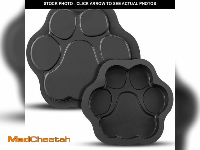 Lot 74-13710647 - Threlaco Paw Print Mold, Dog Cat Paw Print Stepping Stone Concrete Cement Garden Decor Textured Mold...