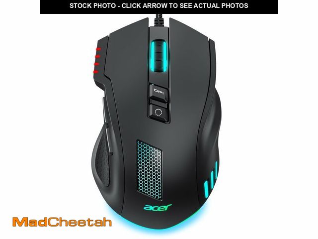 Lot 74-14044695 - acer Wired Gaming Mouse, 12,800 DPI RGB Ergonomic Computer Mouse with Optical Sensor, 8 Programmable...