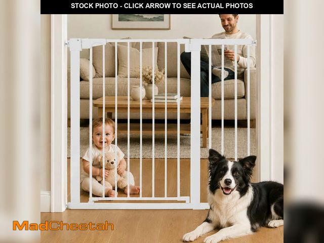 Lot 74-14370303 - Baby Safety Gate, 36" Tall, 29.5-43.3" for Stairs and Doorway,Pet Gate for Ages 6 to 36 Months,White...
