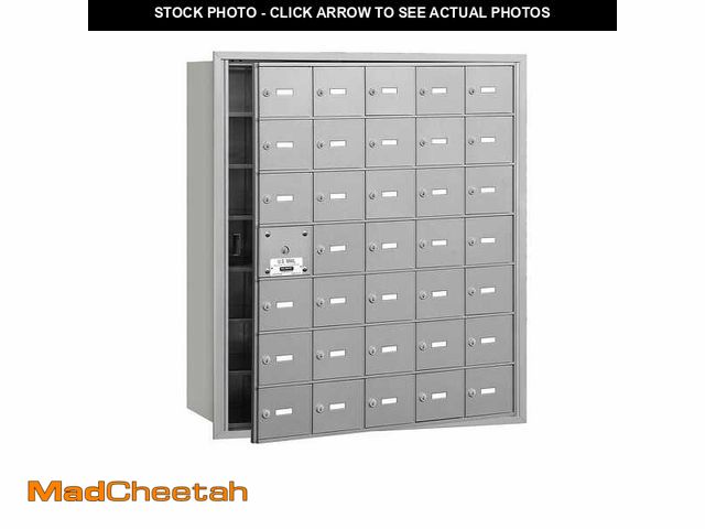 Lot 74-13678295 - Salsbury Industries Aluminum USPS Access Front Loading 4B Plus Horizontal Mailbox with 35A Doors (34...