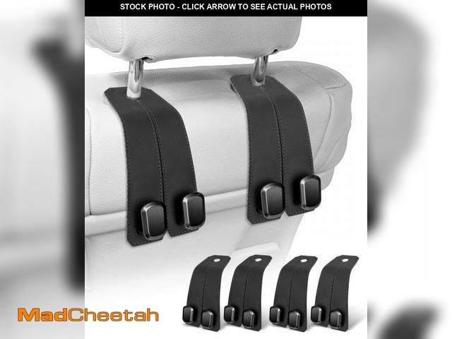Lot 74-11558479 - VETERBONE Car Hooks for Headrest, 4PCS Car Purse Hooks Luxurious leather 100% Metal Car Hangers for ...