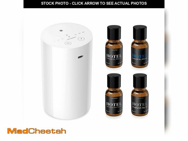 Lot 74-14144357 - Airversa Waterless Essential Oil Diffuser Starter Kit with 4 x 10mL Hotel Scent Fragrance Oil, Batte...