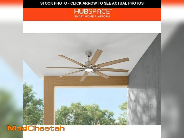 Lot 74-13496729 - Home Decorators Collection Kensgrove II 72 in. Smart Indoor/Outdoor Brushed Nickel Ceiling Fan with ...