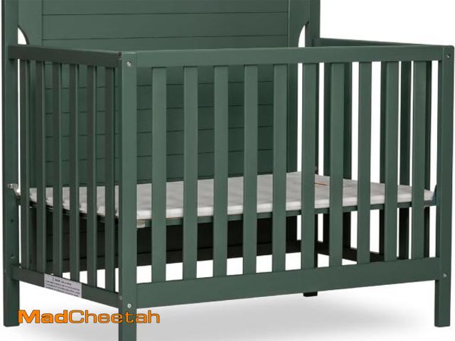 Lot 74-12365906 - Dream On Me Bellport 4-in-1 Convertible Mini Baby Crib, Compact Design in Seafoam Green, GreenGuard ...