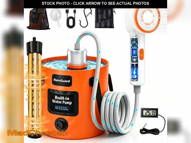 Lot 74-14271372 - Portable Shower for Camping, Rechargeable Camping Shower with Immersion Water Heater, LED Shower Hea...