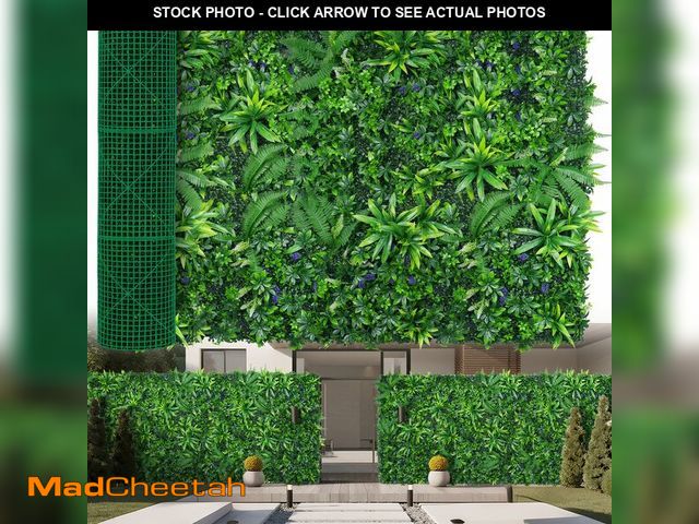 Lot 74-14239203 - Yangrass Greenery Grass Wall Panels, 60"x120"(50 SQFT) Artificial Tropical Boxwood Roll, UV-Anti Pla...