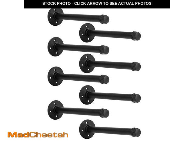 Lot 74-14066677 - YCCO Industrial Black Iron Pipe Shelf Brackets Wall Mount DIY Shelving Brackets Pipe Decor Wall Rust...