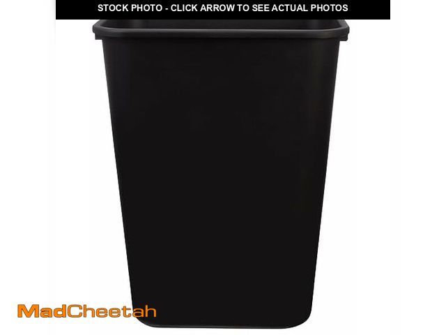 Lot 74-13382179 - Amazon Basics Rectangular Plastic Office Wastebasket, Easy to Clean,15.5"L x 11.5"W x 20"H, 10 Gallo...