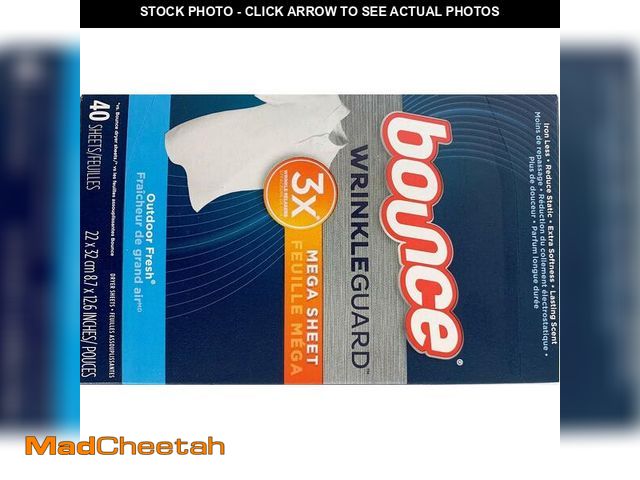 Lot 74-12698984 - Bounce Wrinkle Guard Mega Sheet Outdoor Fresh 40 Sheets per Box - UNUSED