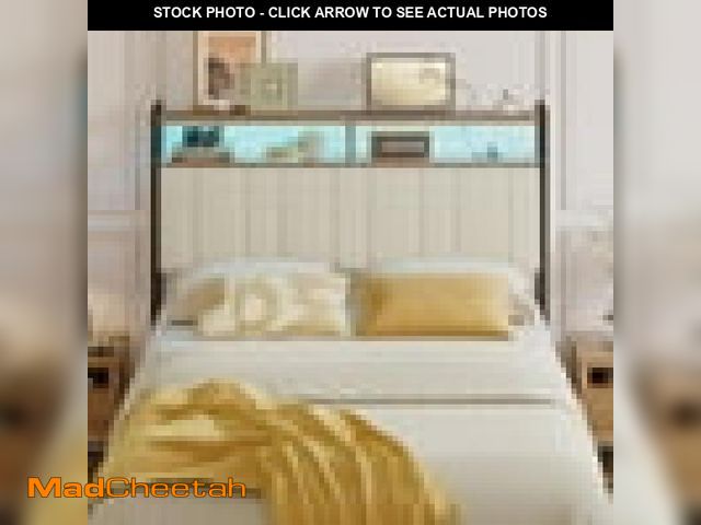 Lot 74-12480151 - Pinmoco Upholstered Headboard For Full Bed With Storage Linen Head Board With LED Light And Charging...