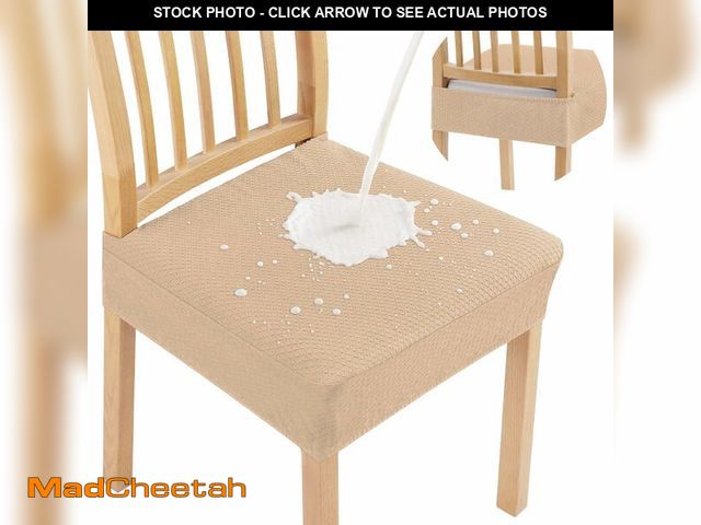 Lot 74-14153028 - Smiry Waterproof Seat Covers for Dining Room Chairs Set of 4, Stretch Jacquard Removable Washable Ch...