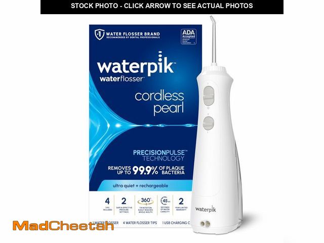 Lot 74-14154700 - Waterpik Cordless Pearl Rechargeable Portable Water Flosser for Teeth, Gums, Braces Care and Travel,...