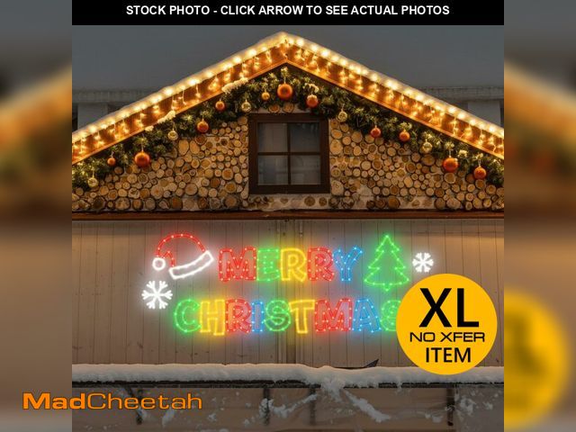 Lot 74-13118924 - 90" x 41" Extra Large Merry Christmas Lighted Sign Outdoor 864 LED Light up Merry Christmas Neon Sig...